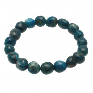 Tumbled Bead Bracelet, Blue Apatite